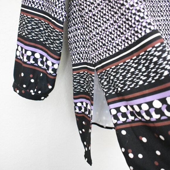 Eloquii Lace Up Front Long Sleeve Tunic Top - Picture 7 of 11